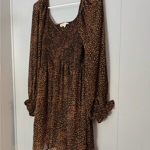 Newbury Kustom Black and Brown Long Sleeve Dress